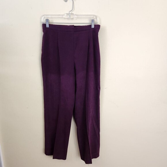 Studio 1 Petites Vintage Plum Micro Suede Pant Suit Size 10p - Picture 4 of 8